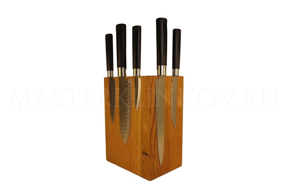 Угловая магнитная подставка для 8 ножей, покрытие - натуральный лак