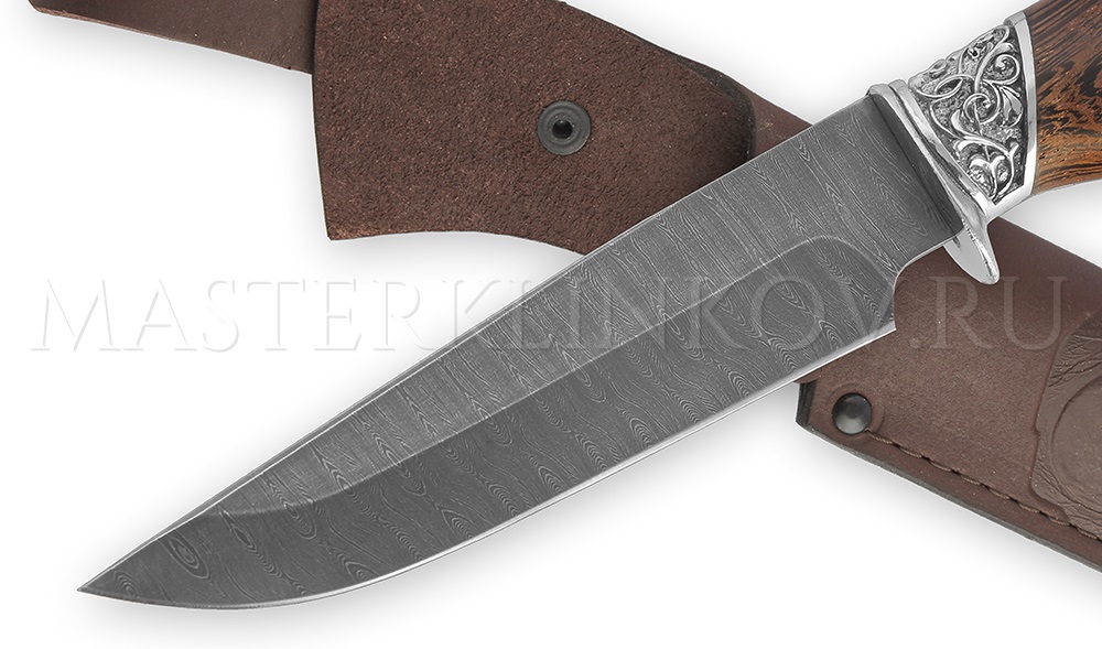 Нож из дамасской стали Кадет, рукоять - венге, литье