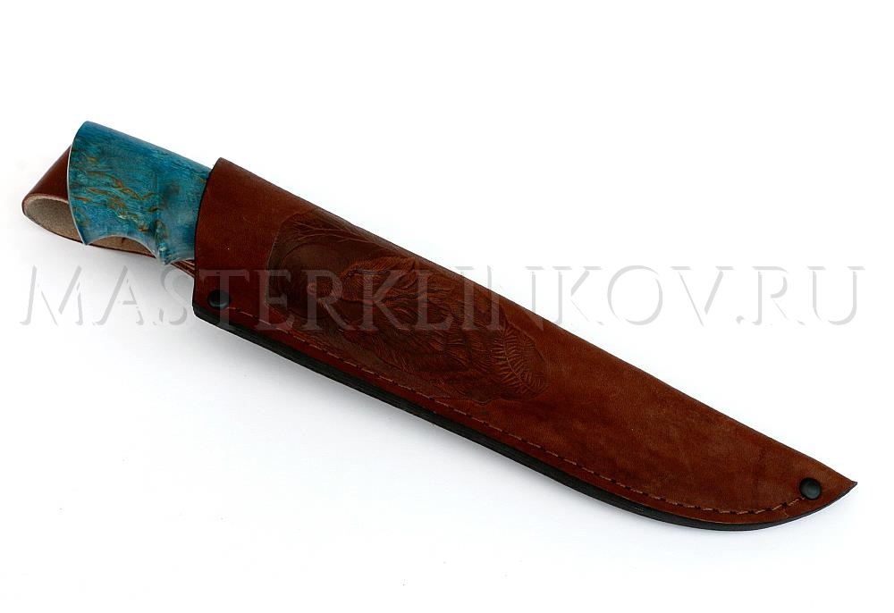 Нож из порошковой стали Elmax Беркут, рукоять - стабилизированная карельская береза