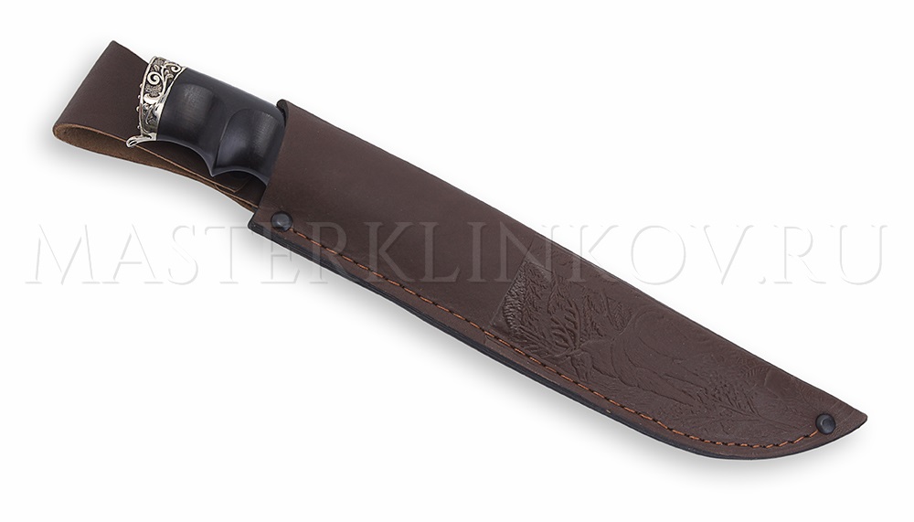 Нож из булатной стали «Лань», рукоять — черный граб, литье