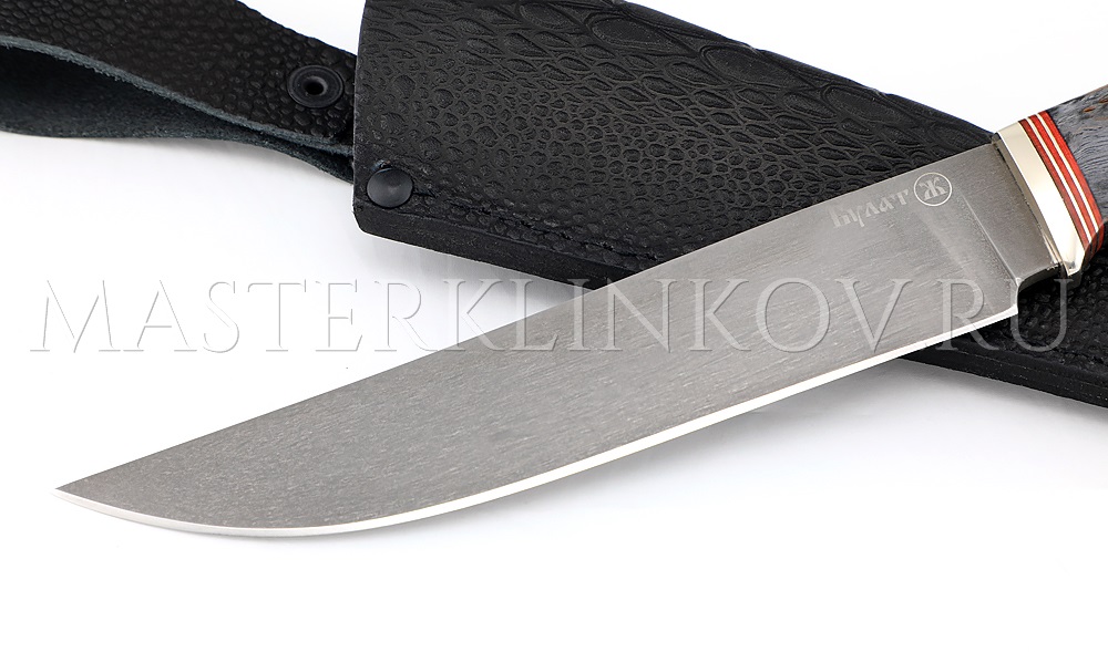 Нож из булатной стали Осетр, рукоять - стабилизированный кап клена