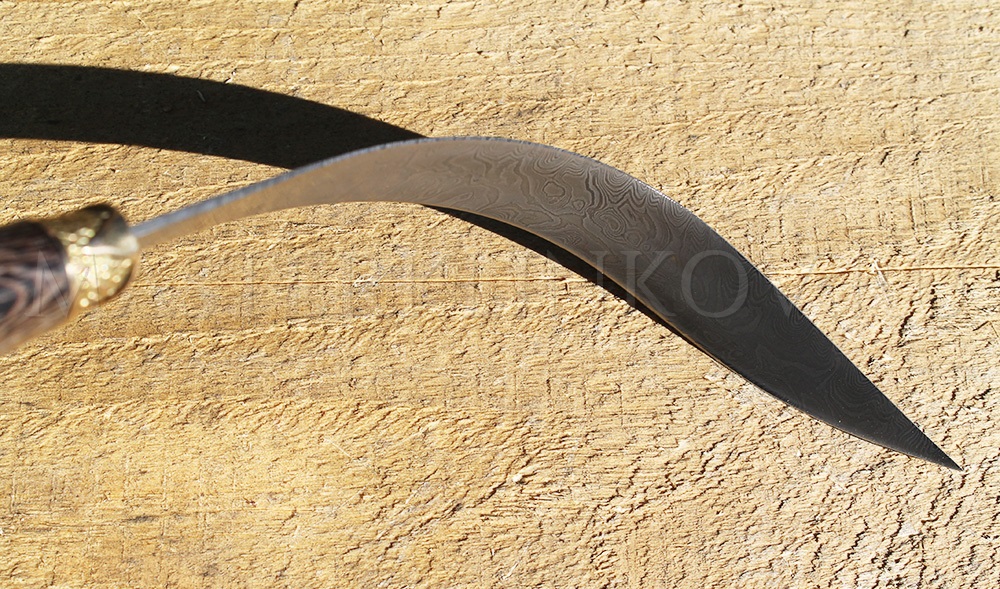 Нож филейный кованый из дамасской стали №3, 200 мм, рукоять - венге