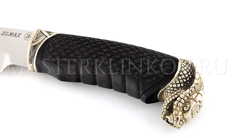 Нож из стали Elmax «Медведь», рукоять - черный граб, литье Кобра