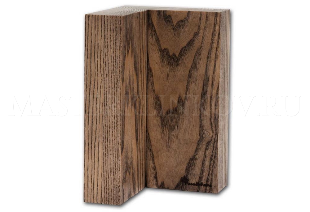 Угловая магнитная подставка для 6 ножей из ясеня, покрытие - натуральное масло в цвет венге