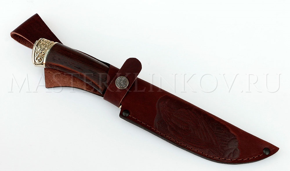 Нож из дамасской стали Клык, рукоять - венге, литье
