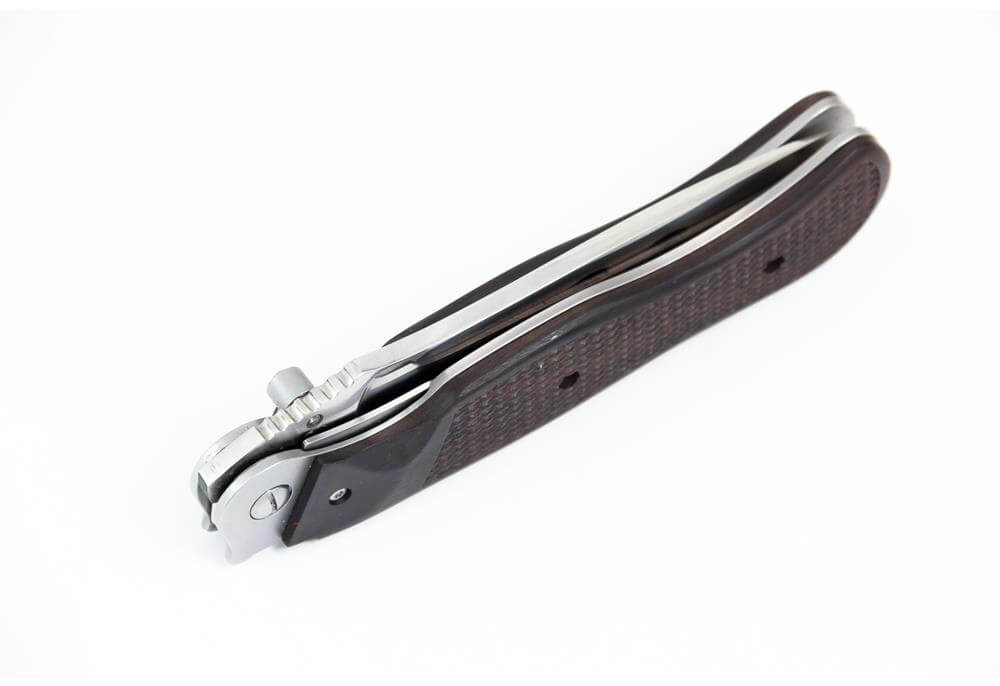 Нож складной из стали Elmax - 006 Снайпер, рукоять - черный граб, резьба