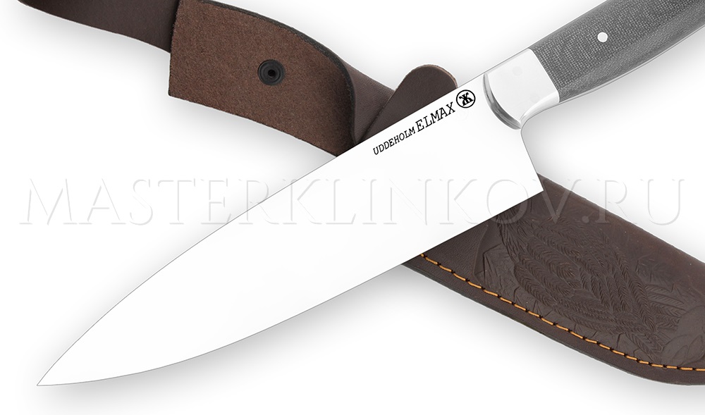 Нож кухонный из порошковой стали Elmax  Шеф-повар №2, 160 мм