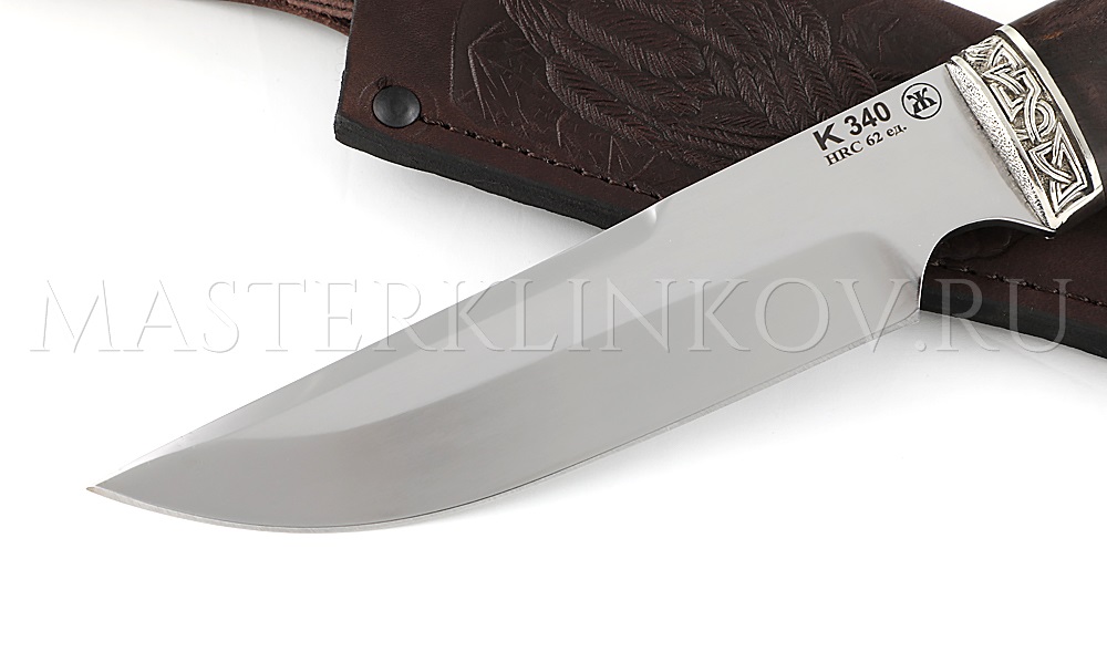 Нож из инструментальной стали К340 Золотоискатель, рукоять - карельская береза