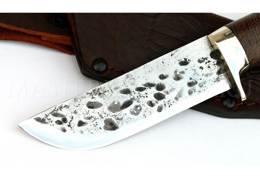 Нож из стали 9ХС Пушной, рукоять — венге и береста
