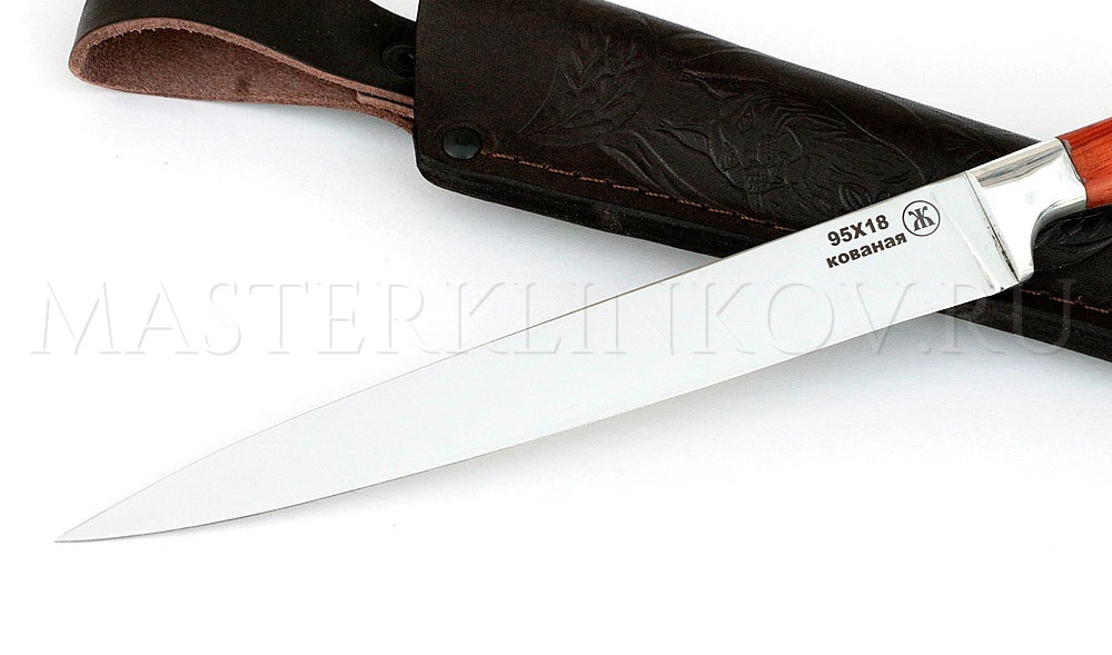 Нож филейный из стали 95Х18, 195 мм, рукоять - падук
