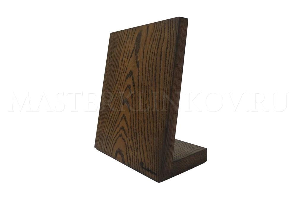 Магнитная подставка панно для 4 ножей из дуба, покрытие - натуральное масло в цвет венге