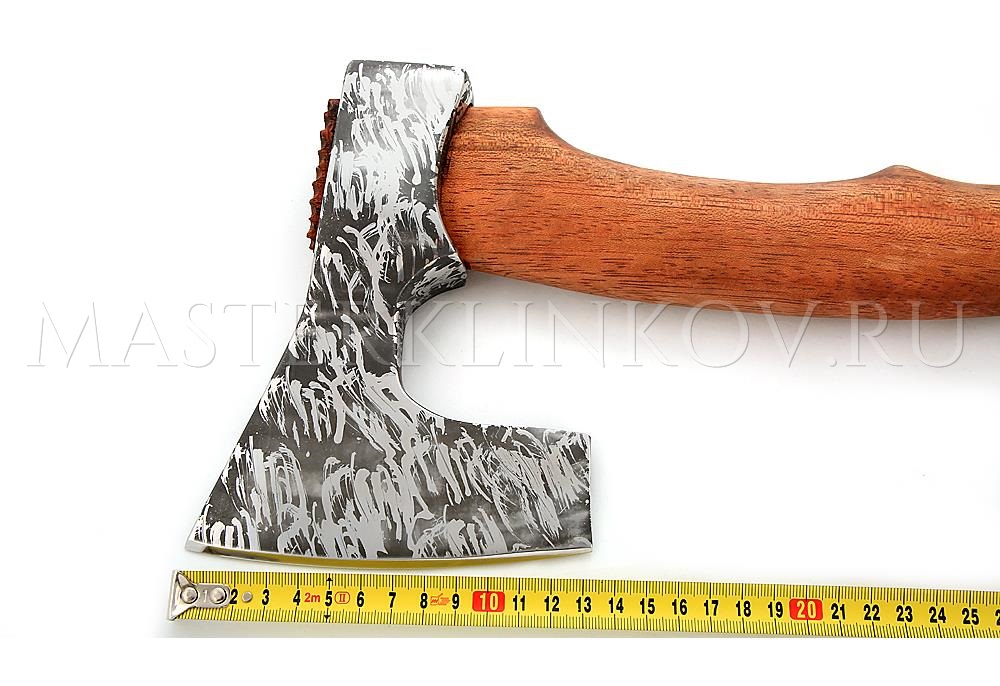 Кованый топор №24 Хозяин, немецкая сталь D2, кожаная оплетка