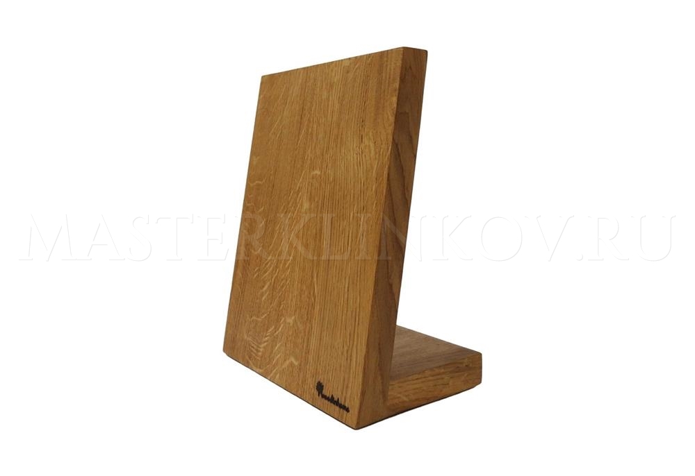 Магнитная подставка панно для 4 ножей из дуба, покрытие - натуральное бесцветное масло