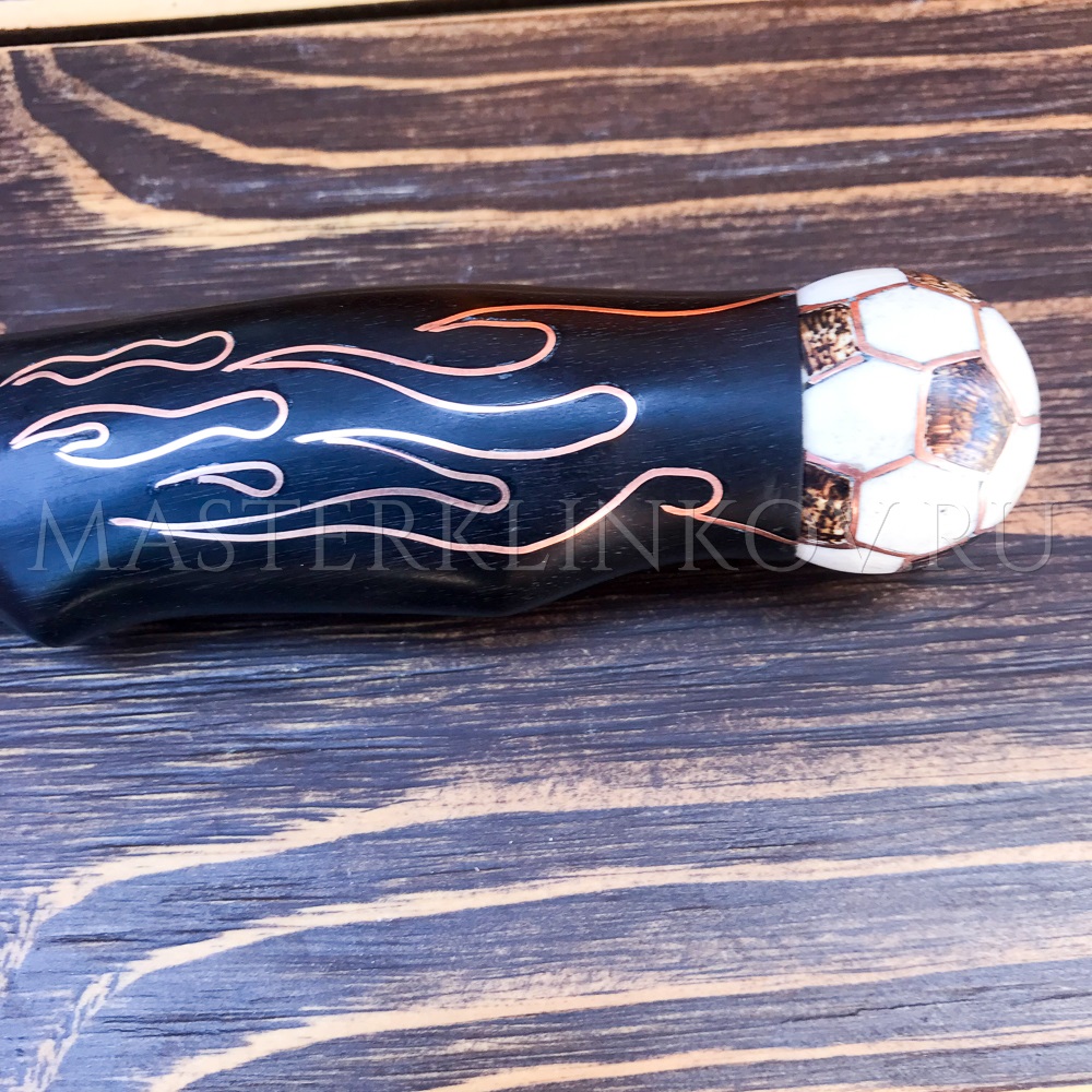 Композиция Футбол из стали Х12МФ, черный граб, рог лося