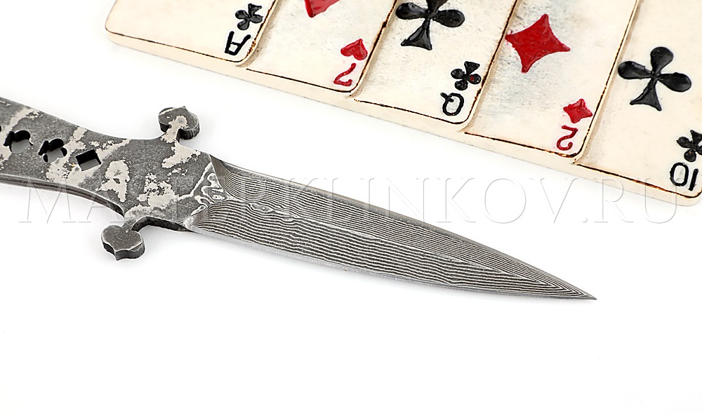 Композиция Масть, ламинатный дамаск, подставка из рога лося