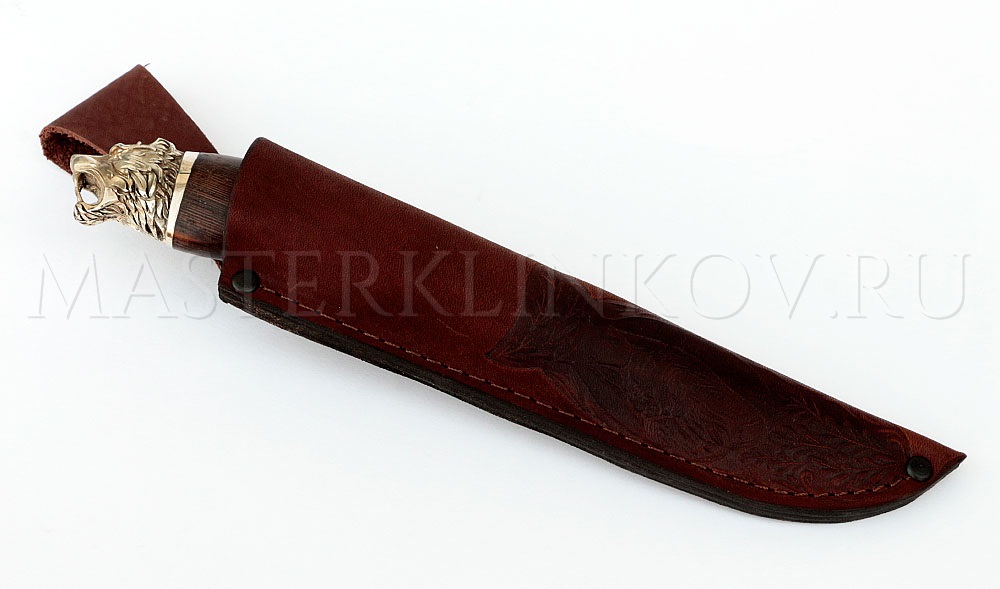Нож из дамасской стали Егерь, рукоять - венге, литье Тигр