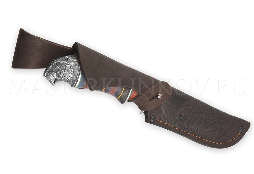 Нож из стали ХВ5 Бобр, рукоять — черный граб и падук, литье