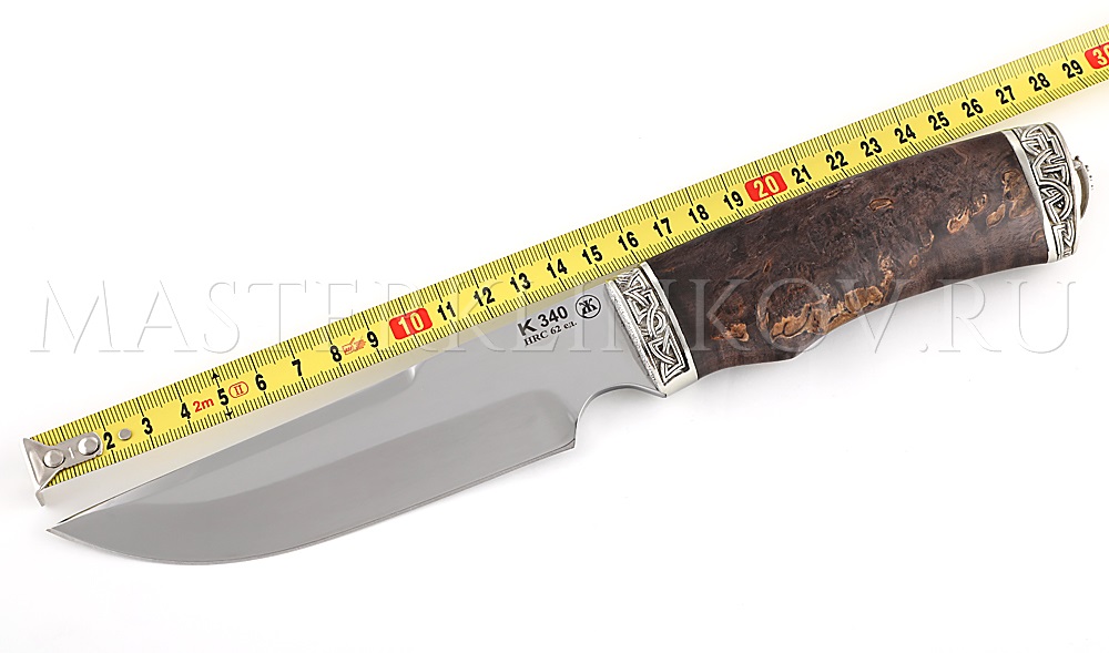 Нож из инструментальной стали К340 Золотоискатель, рукоять - карельская береза
