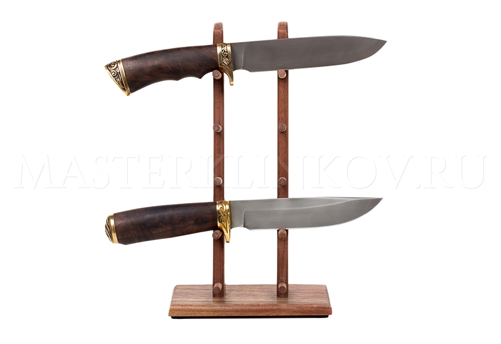 Стойка из ореха для 5 складных ножей
