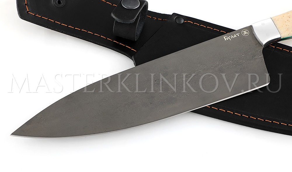 Нож кухонный из булатной стали Шеф-повар №1, 200 мм, акрил