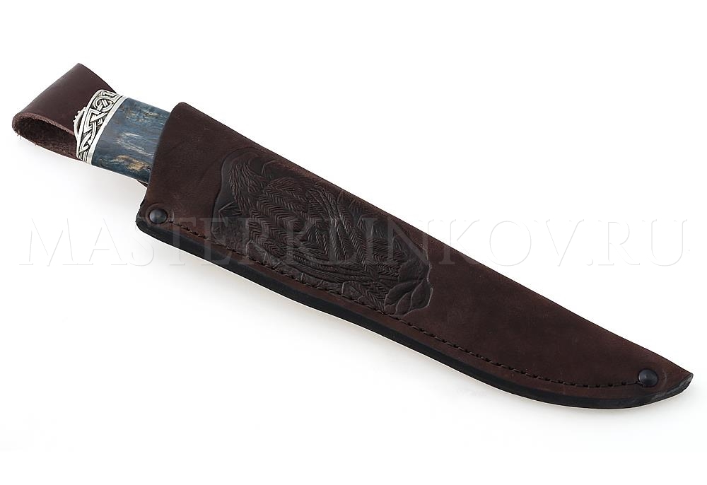 Нож из порошковой стали Böhler K390 Золотоискатель, рукоять — стаб. карельская береза, литье