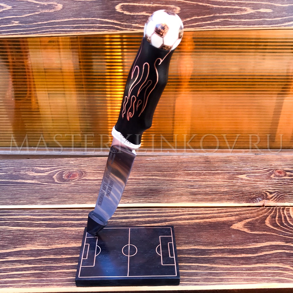 Композиция Футбол из стали Х12МФ, черный граб, рог лося