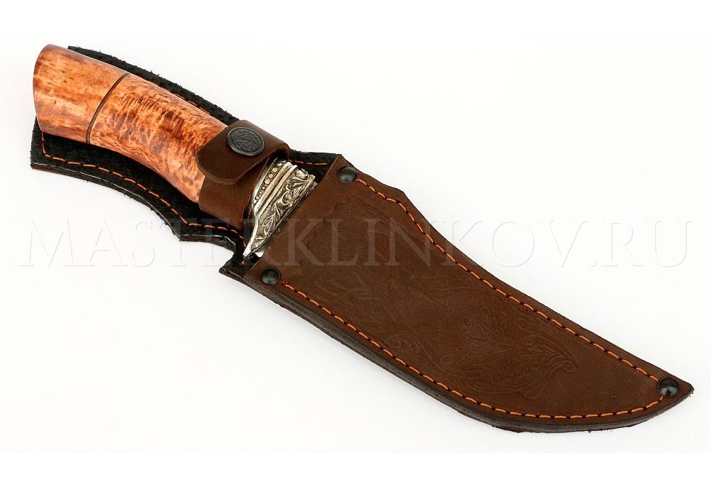 Нож из стали 9ХС Восток, рукоять — карельская береза