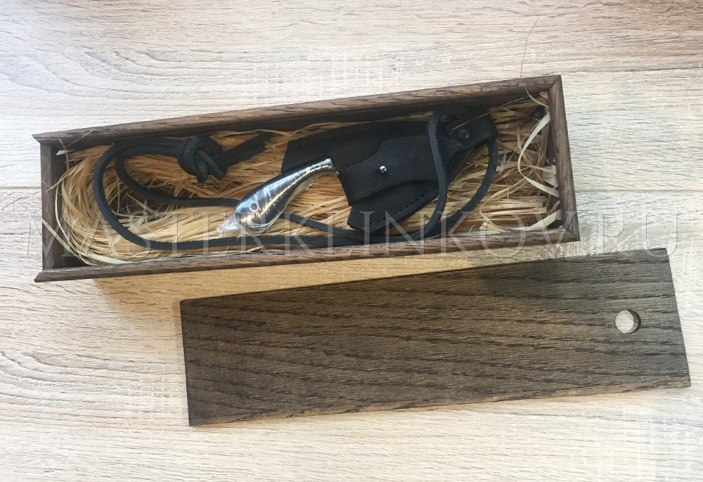 Нож шейный из стали Х12МФ, граб, цельнометаллический