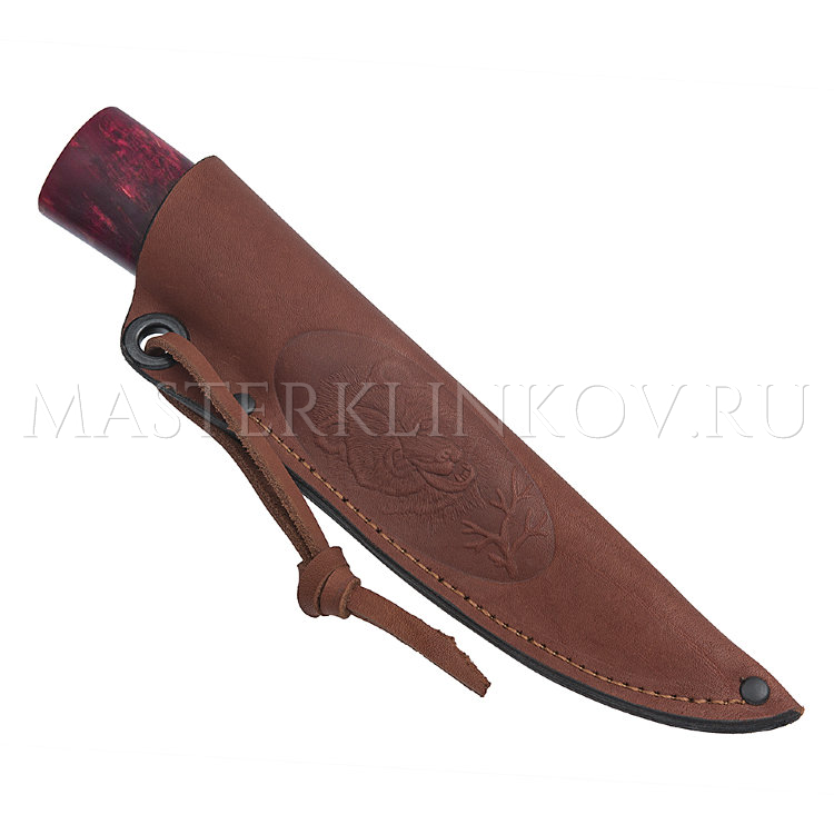 Нож из стали Х12МФ Якут шкуросъемный, рукоять - стабилизированная карельская береза