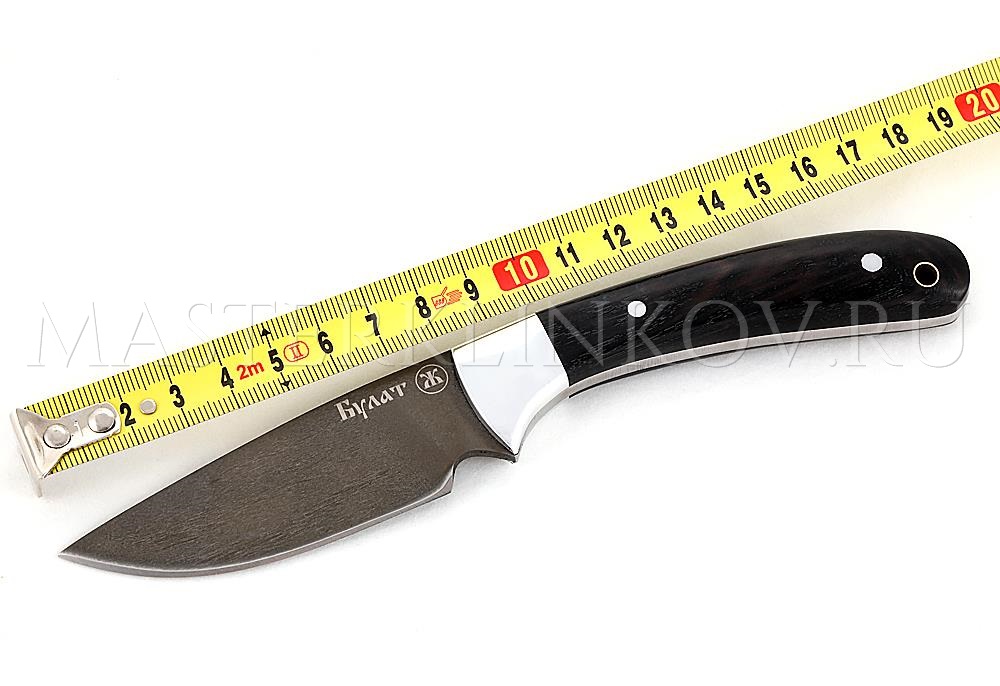 Нож из булатной стали Ерш, цельнометаллический, черный граб