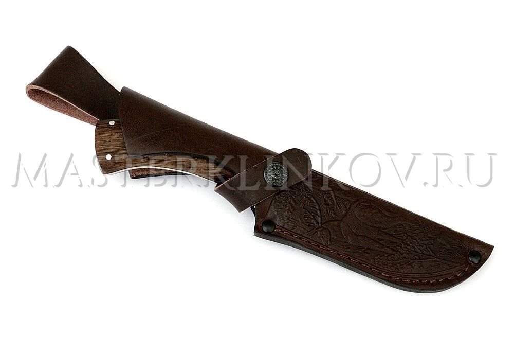 Нож из булатной стали Шкуросъемный, цельнометаллический