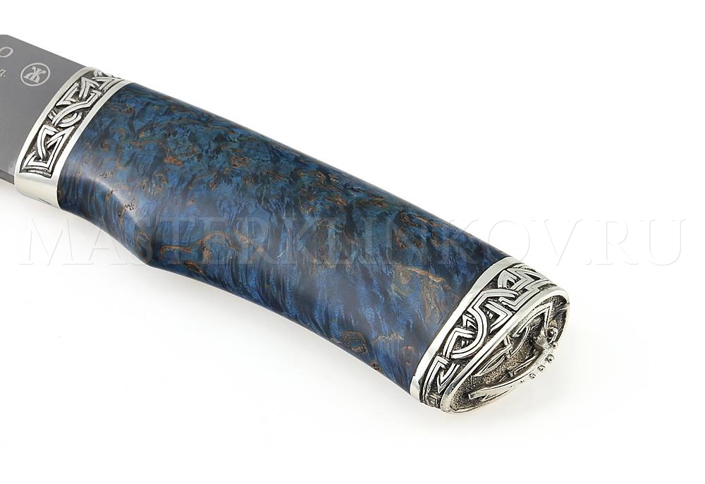 Нож из порошковой стали Böhler K390 Беркут, рукоять — стаб. карельская береза, литье