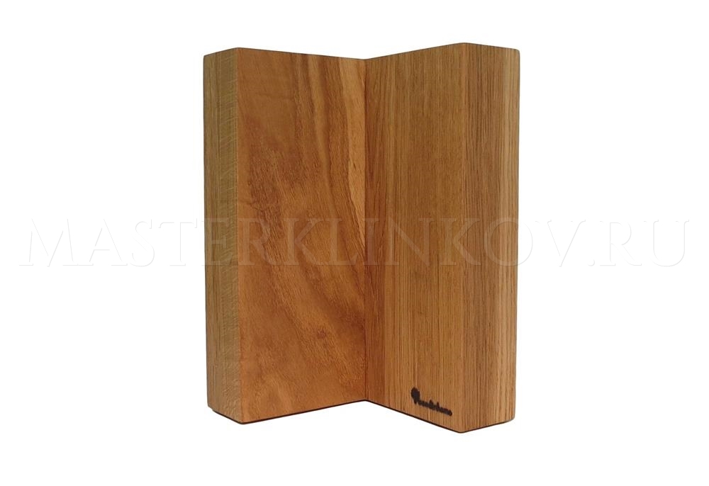 Угловая магнитная подставка для 6 ножей из дуба, покрытие - натуральное масло