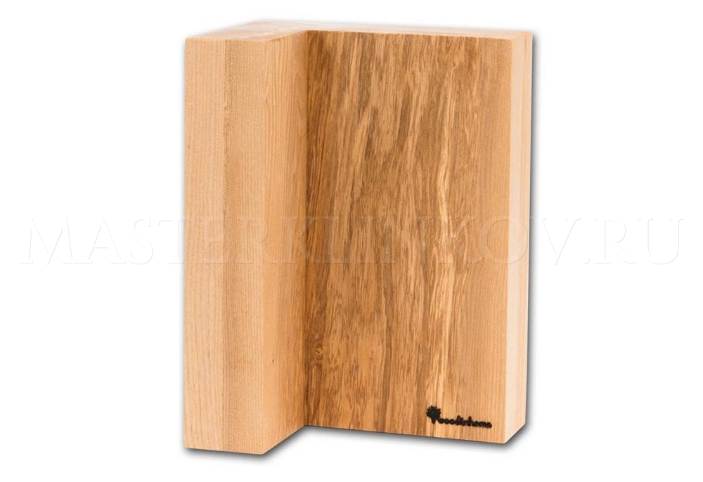 Угловая магнитная подставка для 8 ножей из ясеня, покрытие - натуральный прозрачный лак