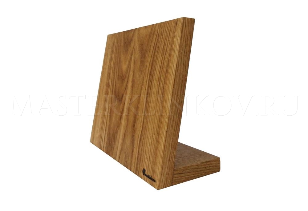 Магнитная подставка панно для 6 ножей из дуба, покрытие - натуральное прозрачное масло