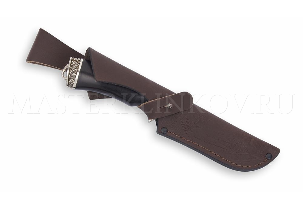 Нож из стали ХВ5 Бобр, рукоять — черный граб, литье