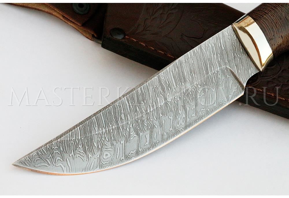 Нож из дамасской стали Егерь, рукоять - венге, береста