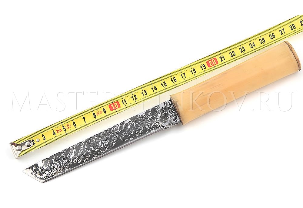 Нож из стали D2 Танто, бамбук, ножны - бамбук