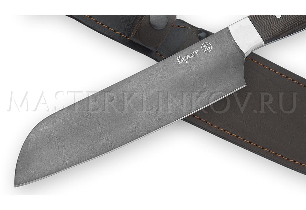 Нож кухонный из булатной стали Шеф-повар №6, 180 мм, венге