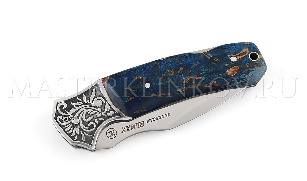 Нож складной из стали Elmax - Юнкер №3, рукоять - стабилизированная карельская береза