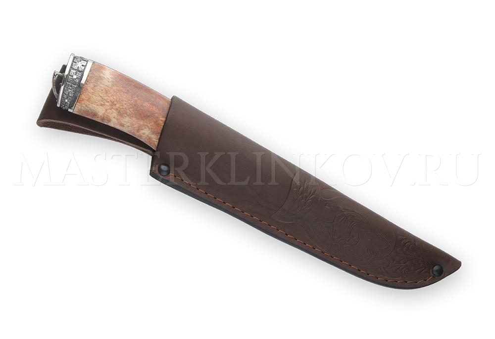 Нож из порошковой стали Vanadis 10 Егерь, рукоять  — карельская береза, литье