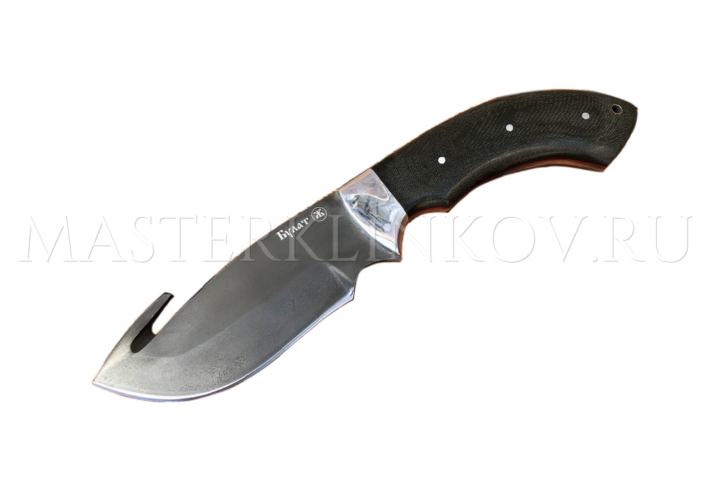 Нож из булатной стали «Носорог», цельнометаллический, рукоять - микарта