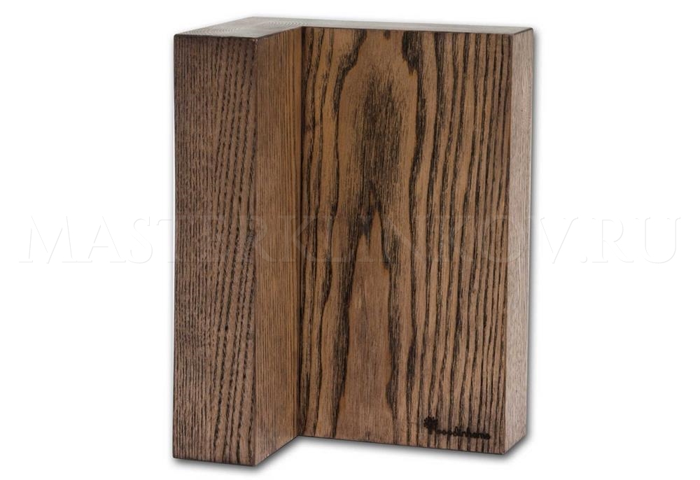 Угловая магнитная подставка для 8 ножей из ясеня, покрытие - натуральное масло в цвет венге