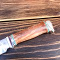 Нож из порошковой стали М390 Тапир, рукоять - карельская береза, мельхиор