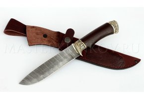 Нож из дамасской стали Клык, рукоять - венге, литье