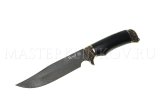 Нож из булатной стали «Фрегат», рукоять - черный граб, литье бронза