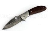 Нож складной из дамасской стали Дельфин, рукоять - венге