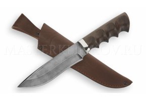 Нож из стали ХВ5 Беркут, рукоять под пальцы — черный граб