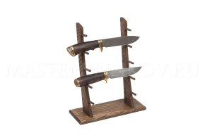 Стойка из дуба для 5 ножей высокая