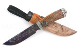Нож из дамасской стали Золотоискатель, мозаичный дамаск, композитный материал, литье